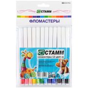 Фломастеры 12 цв «Стамм» Веселые игрушки, ФВ404