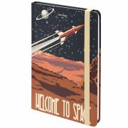 Блокнот с резинкой в клетку 96 л., А5, 145х203 мм, твердая обложка, BRAUBERG, «SpaceX», 113724