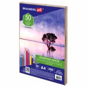 Бумага для рисования и графики в коробе А4, 50 л., 200 г/м2, ВАТМАН ГОЗНАК СПб, BRAUBERG ART, 114489