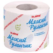 Бумага туалетная «МЯГКИЙ РУЛОНЧИК» белая, 51 метр, 1-слойная, LAIMA, 114737