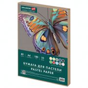 Бумага для пастели А4 в коробке, 40 листов, 10 цветов, 180 г/м2, BRAUBERG ART CLASSIC, 116349