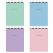 Блокнот МАЛЫЙ ФОРМАТ А6, 108х145 мм, 40 л., гребень, картон, клетка, BRAUBERG «Minimal Pastel», 116429