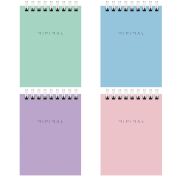 Блокнот МАЛЫЙ ФОРМАТ А7, 75х105 мм, 40 л., гребень, картон, клетка, BRAUBERG «Minimal Pastel», 116431