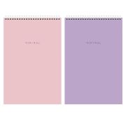 Блокнот ДЭК А4, 200х290 мм, 80 л., КОМПЛЕКТ 2 шт., гребень, подложка, BRAUBERG «Minimal Pastel», 116453