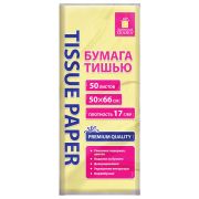 Цветная бумага ТИШЬЮ 17 г/м2, 50х66 см, 50 листов, ванильный цвет, ЗОЛОТАЯ СКАЗКА, 116487