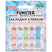 Закладки клейкие Z-сложения FUNSTER (ФАНСТЕР) «Капибары», 45х12 мм, 100 шт. (5 цветов х 20 листов), в диспенсере, 116694