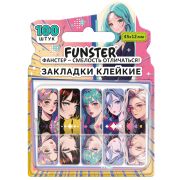 Закладки клейкие Z-сложения FUNSTER (ФАНСТЕР) «Аниме», 45х12 мм, 100 шт., (5 цветов х 20 листов), в диспенсере, 116700