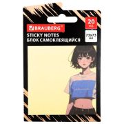 Блок самоклеящийся (стикеры) BRAUBERG ANIME, 73х73 мм, 20 листов, 116709