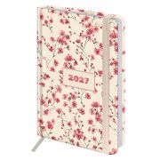 Ежедневник датированный 2027 с резинкой, 145х203 мм, А5, BRAUBERG, твердый, «Flower pattern», 117831