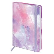 Ежедневник датированный 2027 с резинкой, 145х203 мм, А5, BRAUBERG, твердый, «Pastel», 117832
