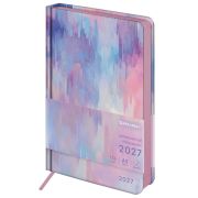 Ежедневник датированный 2027, А5, 138x213 мм, BRAUBERG «Vista», под кожу, твердый, «Pastel», 117992