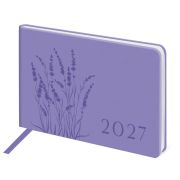 Еженедельник датированный 2027, МАЛЫЙ ФОРМАТ, 105х160 мм, А6, BRAUBERG «Imprint», тиснение, сиреневый, 118162