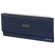 Планинг датированный 2027, 305х140 мм, BRAUBERG «Select», под кожу, темно-синий, 118202