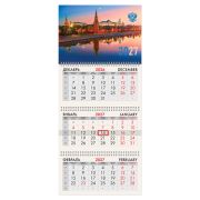 Календарь квартальный на 2027 г., 3 блока, 3 гребня, бегунок, мелованная бумага, BRAUBERG, «Москва», 118270
