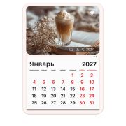 Календарь отрывной на магните на 2027 г., BRAUBERG, 130x180 мм, склейка, «Кофе», 118352