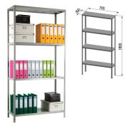 Стеллаж Практик MS 185KD 1800*700*300мм, 4 полки, серый комплект