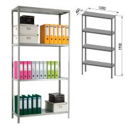Стеллаж Практик MS 200KD 1950*1000*400мм, 4 полки, серый, комплект (ПОД ЗАКАЗ)