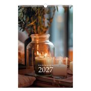 Календарь на гребне с ригелем 2027 г., 12 листов, 30х45 см, BRAUBERG, «Уют», 118383