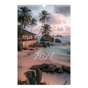 Календарь на гребне с ригелем 2027 г., 12 листов, 30х45 см, BRAUBERG, «Морские пейзажи», 118394