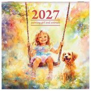 Календарь настенный перекидной 2027 г., BRAUBERG, 12 листов, 21,4х42,8 см, МИНИ, «Watercolor», 118437