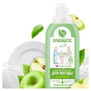 Средство для мытья посуды и игрушек Synergetic «Яблоко», антибакт, концентр, без дозатора, 500мл