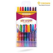 Мелки восковые 8 цв. «Crown» Art Story, выкручив.стержень