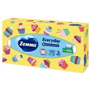 Салфетки косметические 100 штук в картонном боксе, 2-слойные, ZEMMA/ZEWA Everyday, 62861