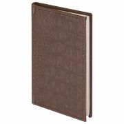Телефонная книжка МАЛЫЙ ФОРМАТ (80х130 мм) А7, BRAUBERG «Cayman», под крокодиловую кожу, 56 л., вырубной алфавит, коричневая, 125135