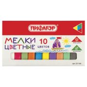 Мел цветной 10шт «Пифагор», арт. 221168