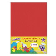 Цветная бумага А4 БАРХАТНАЯ, 10 листов 10 цветов, 110 г/м2, ЮНЛАНДИЯ, «ЦЫПА», 128969
