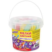 Мел цветной 25шт «Юнландия» для асфальта, пластиковое ведро, 227445