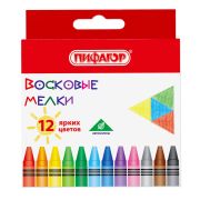 Мелки восковые 12 цв. «Пифагор» Солнышко ,арт.227279