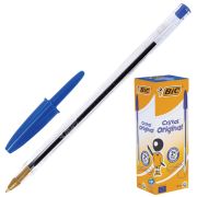 Ручка шариковая BIC «Cristal», СИНЯЯ, корпус прозрачный, узел 1 мм, линия письма 0,32 мм, 847898/528921
