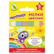 Мел цветной 6 шт. «ЮНЛАНДИЯ» «ЮНЛАНДИК И ОКРУЖАЮЩИЙ МИР», квадратный, 227447