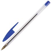 Ручка шариковая STAFF «Basic BP-01», письмо 750 метров, СИНЯЯ, длина корпуса 14 см, линия письма 0,5 мм, 141672