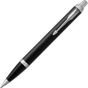 Ручка шариковая PARKER «IM Core Black Lacquer CT», черный глянцевый лак, детали хром, синяя, 1931665