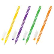 Ручка шариковая масляная ЮНЛАНДИЯ «CANDY», СИНЯЯ, корпус ассорти, узел 0,6 мм, линия письма 0,3 мм, 143019
