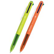 Ручка многоцветная шариковая автоматическая BRAUBERG «MULTICOLOR», 4 ЦВЕТА, корпус ассорти, линия 0,35 мм, 143458