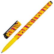 Ручка шариковая BRAUBERG SOFT TOUCH GRIP «LINES», СИНЯЯ, мягкое покрытие, узел 0,7 мм, 143724