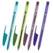 Ручка шариковая BRAUBERG X-30 COLOR MIX, СИНЯЯ, мягкое письмо, пишущий узел 1 мм, линия письма 0,5 мм, 144335