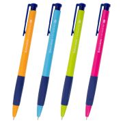 Ручка шариковая автоматическая BRAUBERG A-30 COLOR MIX «WRITING 3.0», СИНЯЯ, пишущий узел 0,5 мм, линия письма 0,25 мм, 144341