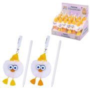 Ручка с пушистой подвеской шариковая FUNSTER (ФАНСТЕР) «FLUFFY DUCK», СИНЯЯ, ассорти, пишущий узел 0,7 мм, 144525