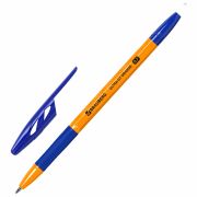 Ручки шариковые с грипом BRAUBERG «ULTRA GT ORANGE», НАБОР 8 ШТУК, СИНИЕ, корпус оранжевый, узел 0,7 мм, линия 0,35 мм, 144530