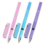 Ручка гелевая с грипом BRAUBERG «VIVID PASTEL», СИНЯЯ, корпус ассорти, игольчатый узел 0,5 мм, линия письма 0,35 мм, 144539