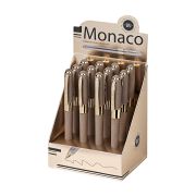 Ручка шариковая BRUNO VISCONTI MONACO SPACE, СИНЯЯ, серый корпус с глиттером, линия 0,4 мм, 20-0125/51