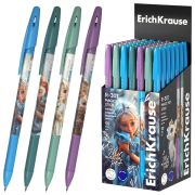 Ручка шариковая ERICH KRAUSE R-301 Stick «Magic Pet», СИНЯЯ, корпус ассорти, линия 0,35 мм, 63071