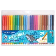 Фломастеры 24 ЦВЕТА CENTROPEN «Washable», смываемые, вентилируемый колпачок, 7790/24TP, 777902485