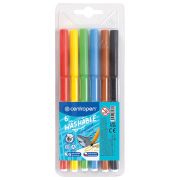 Фломастеры 6 ЦВЕТОВ CENTROPEN «Washable», смываемые, вентилируемый колпачок, 7790/6TP, 777900685