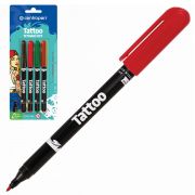 Фломастеры для кожи 4 ЦВЕТА CENTROPEN «Tattoo», + 16 трафаретов, смываемые, 2880/4BL, 628800405