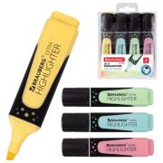 Набор текстовыделителей BRAUBERG 4 шт., АССОРТИ, «EXTRA PASTEL», прорезиненный корпус, линия 1-5 мм, 151756